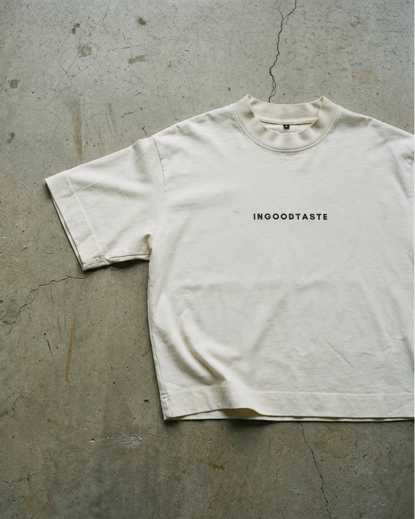 INGOODTASTE cropped tee (Cream)